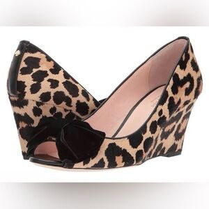 KATE SPADE Roberta Leopard Calf Hair Print Wedge